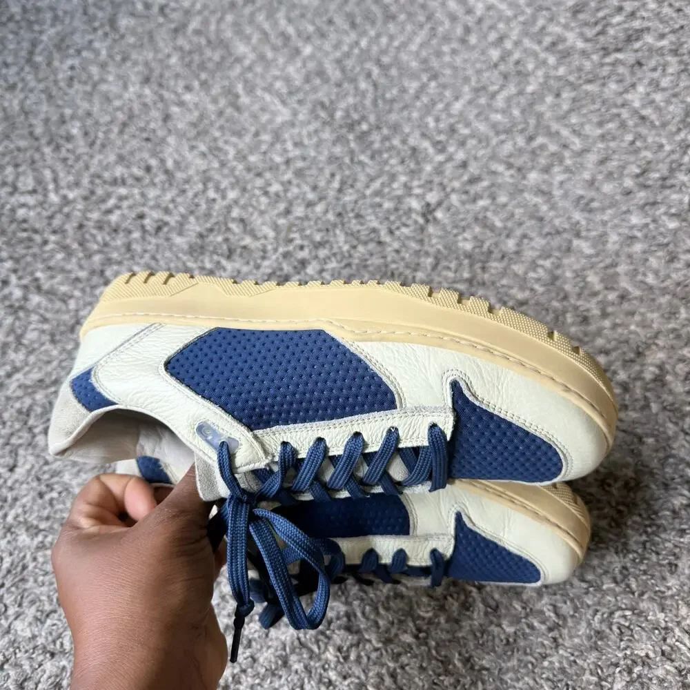P448 Mason Womens Size EU 39 US 8.5-9 Casual Sneakers Shoes Ivory Blue Leather